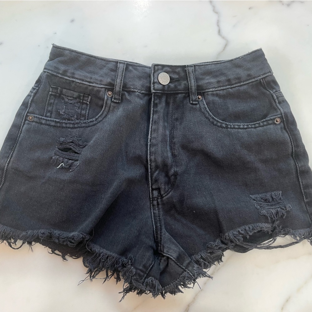 PACSUN HIGH RISE FESTIVAL SHORTS- BLACK